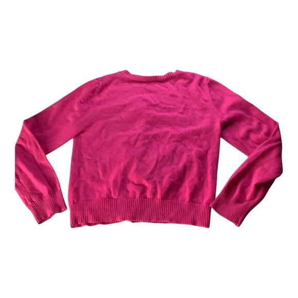 Old Navy Girls Sweater Size M (8) Pink Cardigan W/ Crew Neck Button Front Cotton - Picture 2 of 10